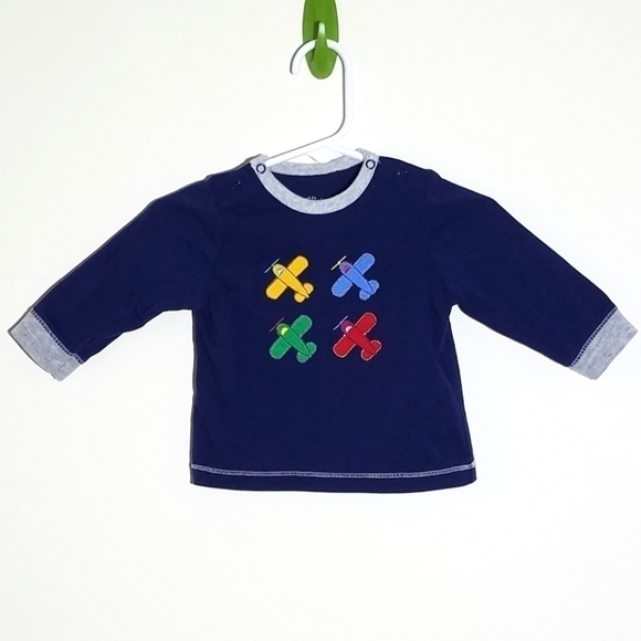 Little Me Airplane Shirt 6m - Picture 1 of 4